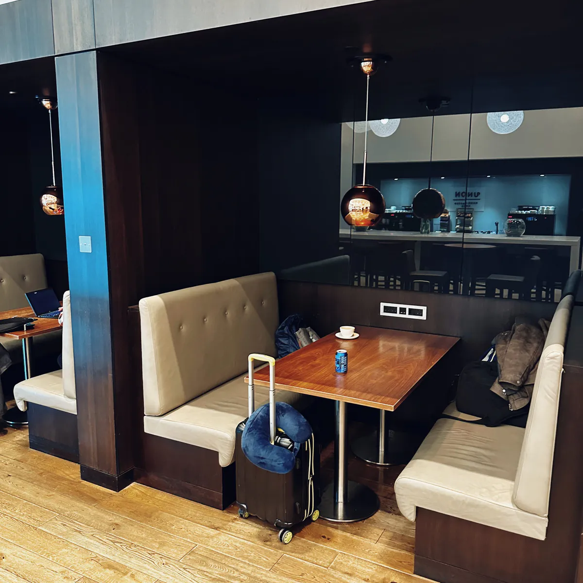 Seating at the British Airways Club Lounge at Gatwick
