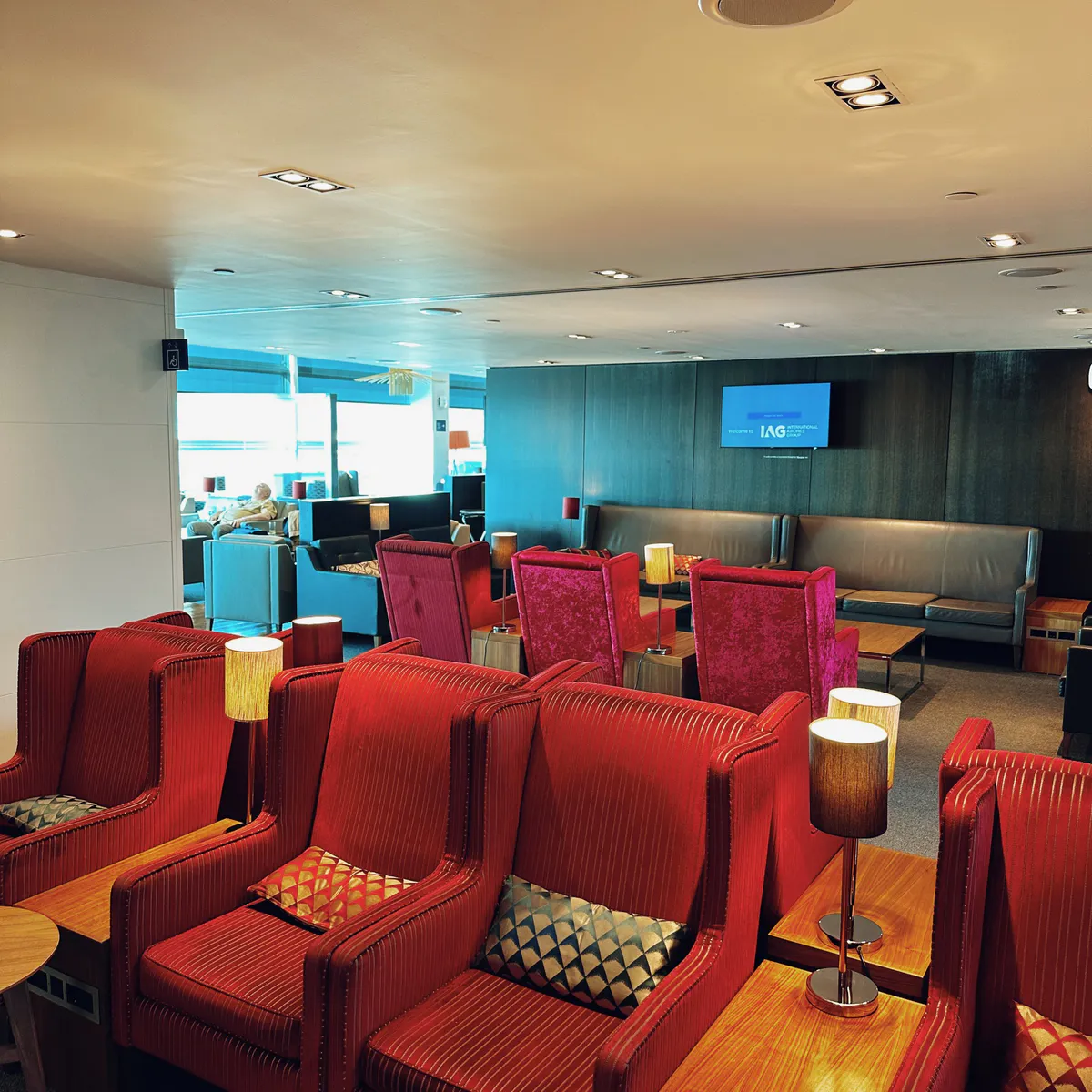 Seating at the British Airways Club Lounge at Gatwick