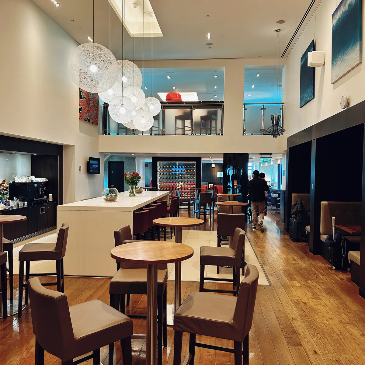 Seating at the British Airways Club Lounge at Gatwick