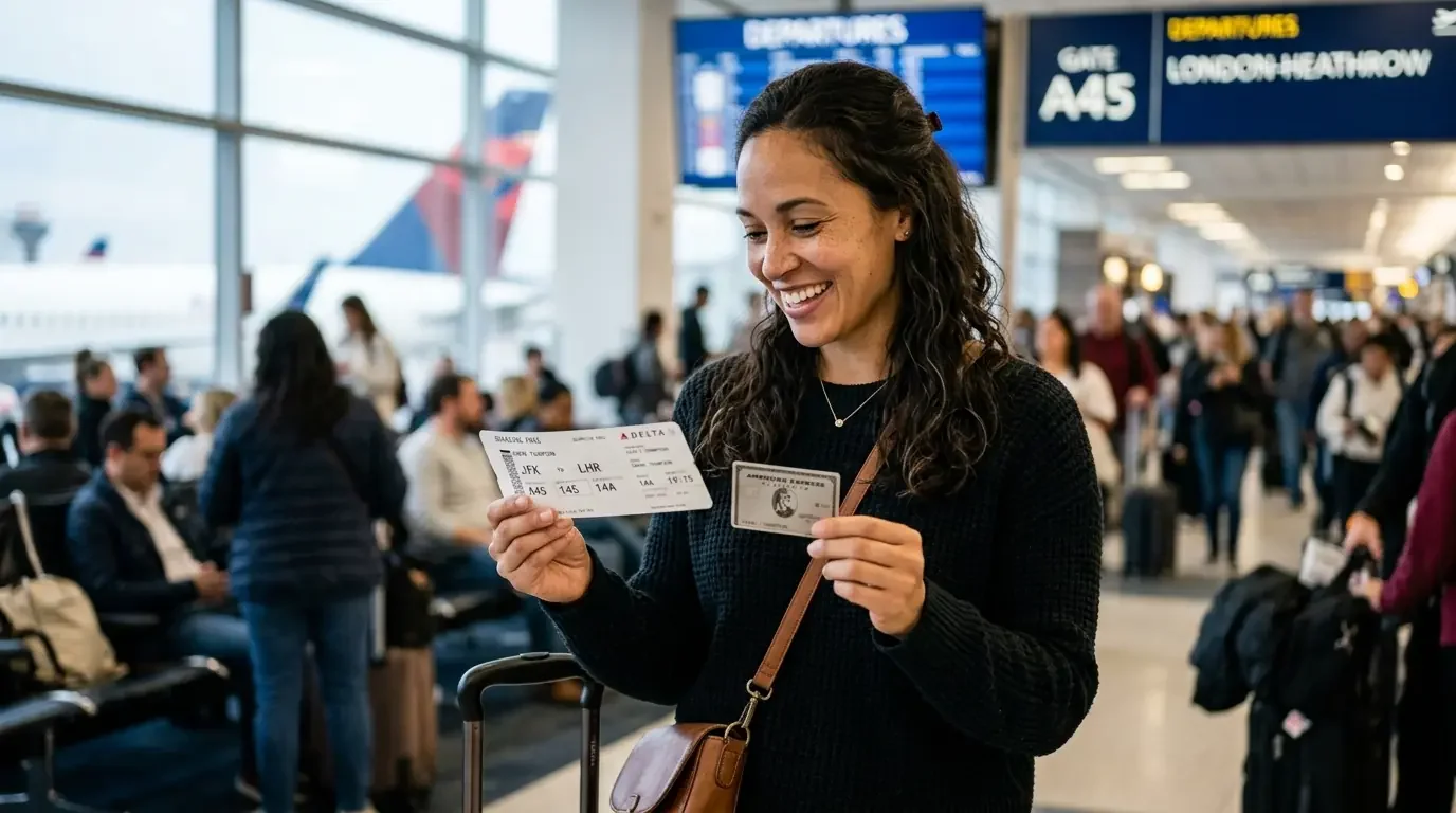 Amex Platinum Global Lounge Collection 2026 review - traveler preparing for premium airport lounge access