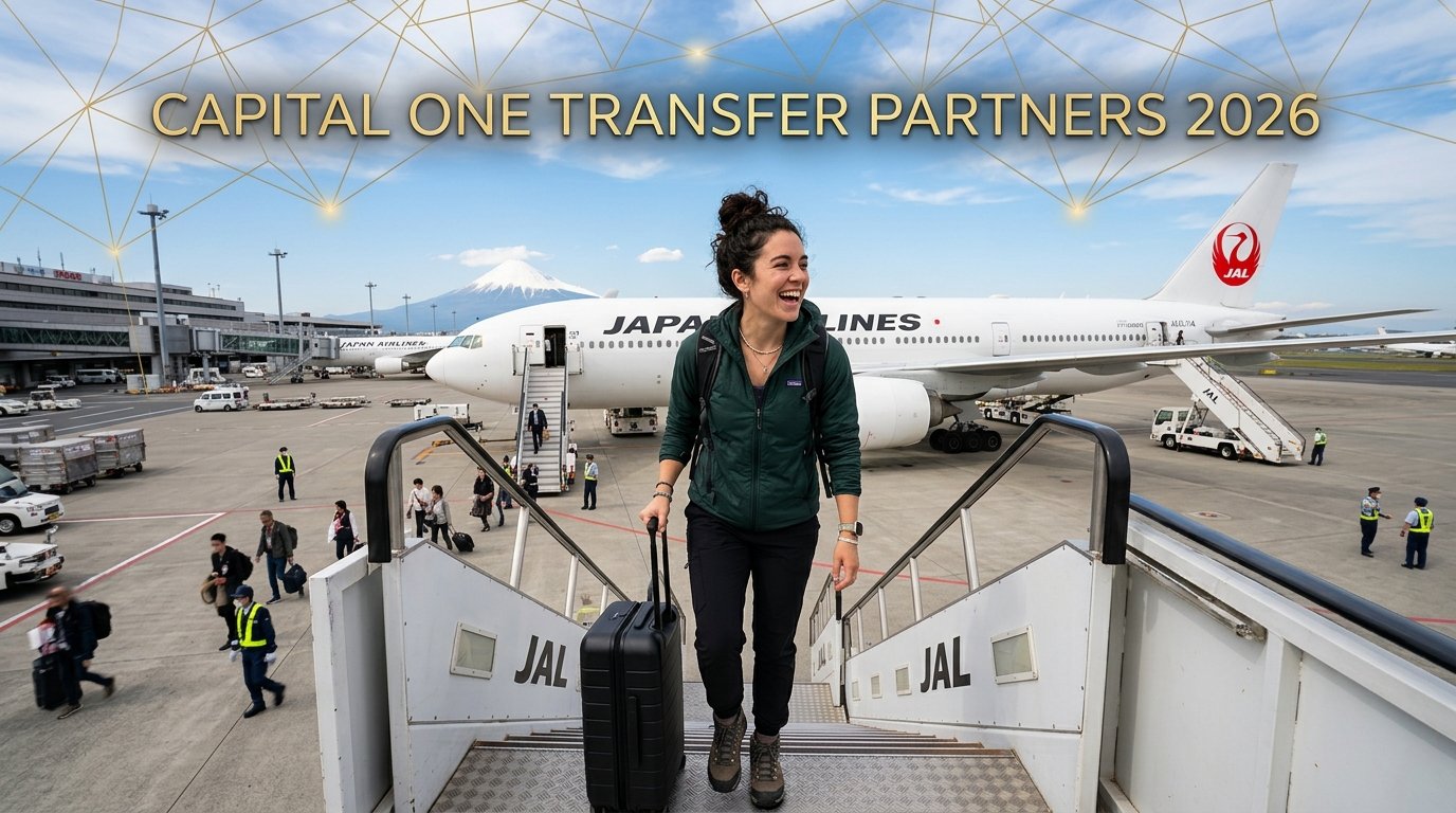 Complete Capital One 22 transfer partners list 2026 18 airlines 4 hotels ratios bonuses