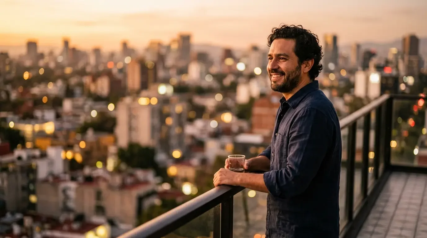 Traveler enjoying view after successful Ultimate Rewards redemption
