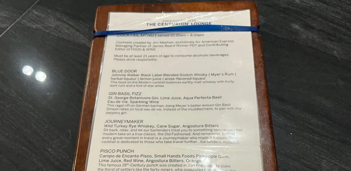 Centurion Lounge Cocktail Menu - Best Amex Platinum Alternatives 2026