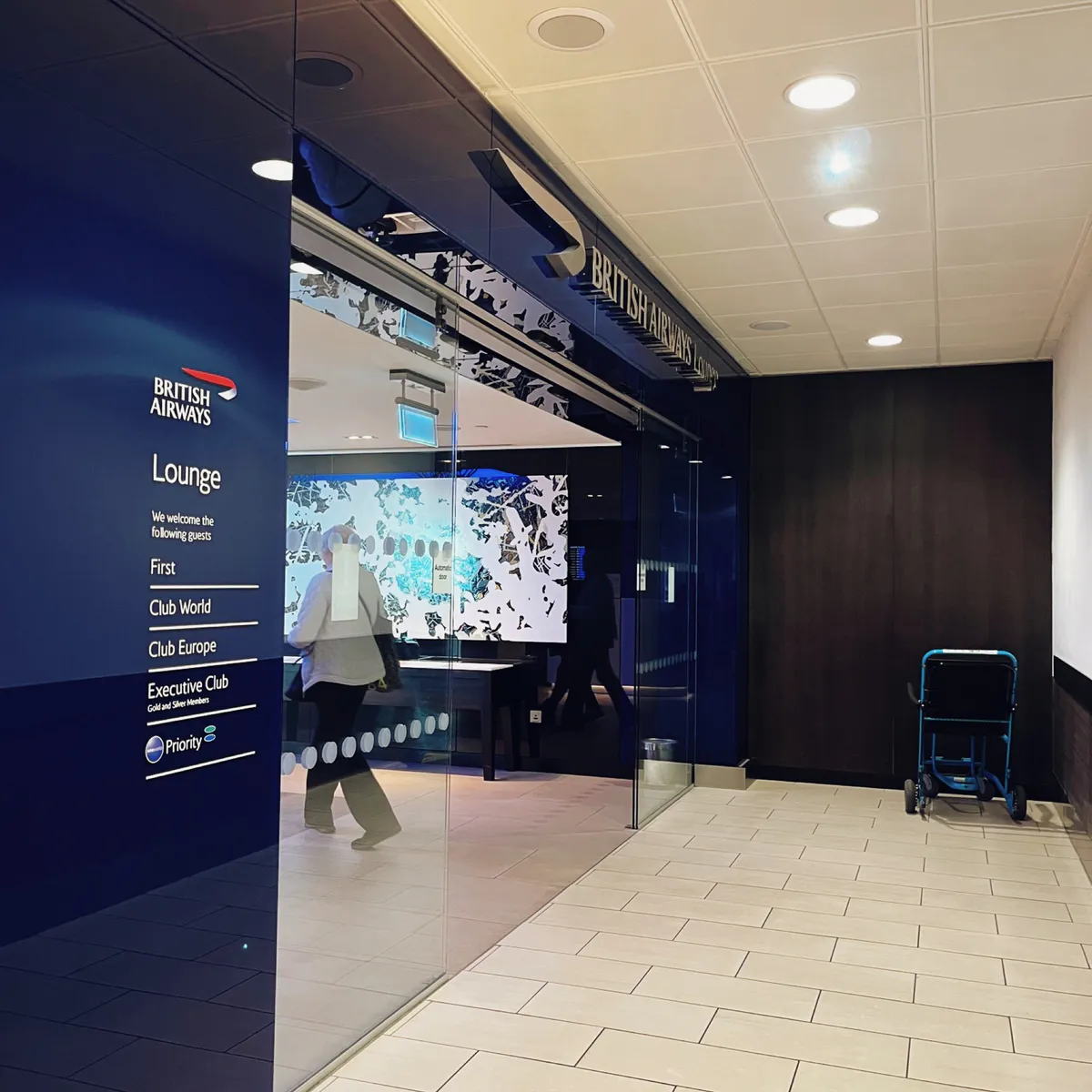 Entrance to the British Airways Club Lounge at Gatwick